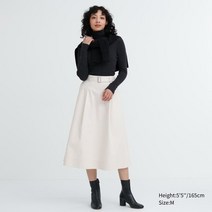 유니클로 코튼벨티드플레어스커트