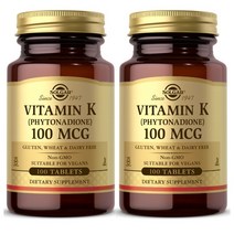 Solgar Vitamin K 솔가 비타민 K 100 mcg 100정 2팩