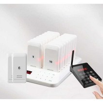 무선 호출벨 카페 호출기 진동벨 식당 픽업 순번기, 블랙 (플래시 + 부저) 1개 16개
