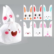 50p 스콘 휘낭시에 포장 귀여운 토끼봉투 모찌떡 수제쿠키 과자선물 유치원 복주머니 제과점, 1개, 소-토끼이빨