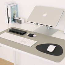 누보 데스크 매트 책상 미끄럼 방지 데스크패드, 라이트 그레이