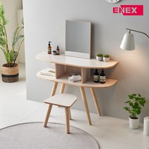 에넥스 ExB 헤더 1200 고무나무 원목 입식 미니 화장대 세트, 화이트