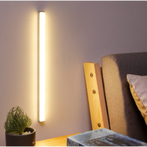 붙이는 무선 LED 라이트 화장대 거울 간접 등 충전식 무드 취침 인테리어 조명 벽등, 전구색