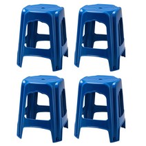 순수국산 플라스틱 보조의자 4개/야외용 간이의자 편의점 파라솔의자 사각 투톤원형, 사각 블루 4개