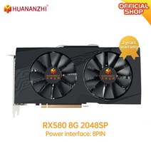 저렴한 HUANANZHI RX 580 2048SP WJ 그래픽 카드 256 비트 GDDR5 HDMI 호환 DP, 01 Black