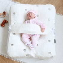 플랫화이트 인견 포그미 역류방지쿠션 + 가슴스트랩, 인견 화이트 호랑이