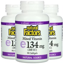 3개세트 내추럴팩터스 믹스 비타민E 134mg 90정 알파 델타 베타 감마 토코페롤