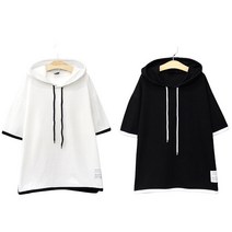 유니우 주니어 초등학생 심플진 1+1 [20수 싱글] 반팔 후드티