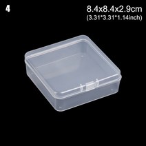 가정용금고 투명 플라스틱 보관 보석 상자 비즈 귀걸이 알약 네일 아트 팁 잡화 소형금고, 8.4x8.4x2.9cm