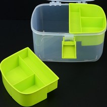 휴대용 2단 분리형 투명 멀티 공구함 중 다용도공구함 만능상자, 대