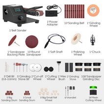 탁상용 그라인더 면취 공구 파이프 면치기 수직 수평 미니 벨트 샌더 전기 샌딩 폴리싱 그라인딩 머신 앵글 개 포함, 한국 플러그-2