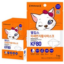 웰킵스 미세먼지황사마스크 중형 KF80, 25개입, 4개, 백색
