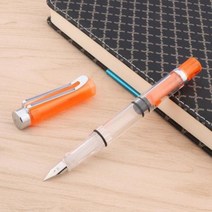 유리펜 고품질 용량 피스톤 만년필 플라스틱 투명 실버 트림 038mm 펜촉 잉크 펜 비즈니스 사무실 학교 용품, 없음, A3+EF