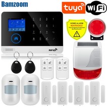 연기감지 누수감지 화재감지 소방tuya 1.7 inch tft screen wifi gsm smart home burglar security alarm system 모션 감지기, 협력사, W2B18