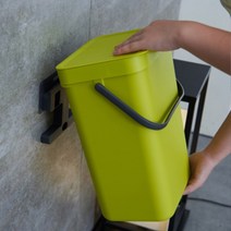 라이프토템 걸어두는 벽걸이휴지통 7L 12L 인테리어 플라스틱 욕실 붙이는휴지통 위생용품수거함, 7L 블랙