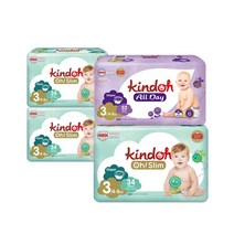 킨도 NEW 낮밤기저귀 밴드세트(오슬림3팩+뉴올데이1팩) 3단계