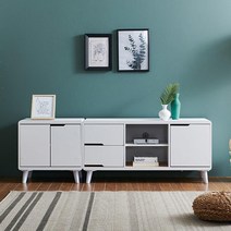 1200 거실장 600 수납장 SET TV다이 원룸 심플 자취방 가성비 거실콘솔 10평대, 화이트