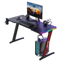 아우스 위너렉스 Z시리즈 카본 LED 게이밍책상 D시리즈 게이밍의자, RGB형(블랙) 80cm