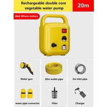 자동 농업용 양수기 지하수모터 전기 2 3 4 1인치 양수기 펌프 충전식 야채 붓는 홈, 48ah 20m 수도관