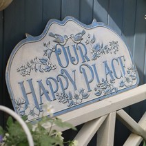 철제 장식 문패 OUR HAPPY PLACE 가든 빈티지 앤틱 현관 걸이 장식 벽장식