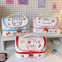 떨샵 대용량 필통 펜슬 케이스 파우치 손잡이필통 다꾸, 대용량손잡이필통, 블루