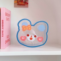 은상사 아크릴 브러쉬 연필꽂이 통, 블루곰