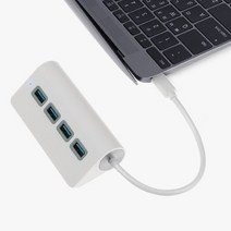 코시 USB 3.0 4포트 허브 컴퓨터 노트북 멀티탭 유에스비 확장 분배기 콘센트 USB허브, 화이트