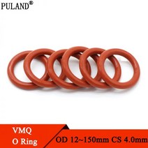 오링 레드 실리콘 링 개스킷 식품 등급 고무 O링 VMQ 모음 Hvac 도구 CS 4mm OD 12 ~ 150mm 10 개579631, OD 28mm ID 20mm, Red, CS 4.0mm