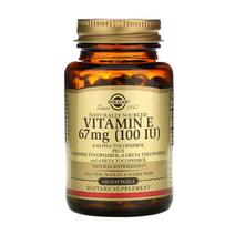 SOLGAR 천연 원료 비타민 E 67 MG(100 IU) 100, 1개, 기본