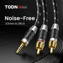 TODN-RCA 케이블 HiFi 스테레오 3.5mm 2RCA 오디오 케이블 AUX RCA 잭 3.5 Y 분배기 앰프 오디오 홈 시어터 케이블 RCA 567902, 1m