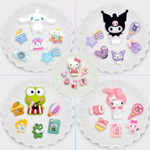 [만복하우스] 고양이 쿠롱 멜로디 케롭 개구리 토끼 캐릭터 실내화 슬리퍼 꾸미기 파츠 장식 세트 6p