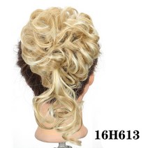 My-Diva 합성 머리 롤빵 Chignon 지저분한 금발 곱슬 밴드 탄성 Scrunchy 거짓 헤어 조각 여성용 블랙 브라운, [06] 16H613