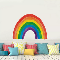 포인트 데코 벽스티커 36가지 종류 아이방 인테리어 / 리무버블 크리스마스 시트지 키즈룸 아기방 벽지 현관문 천장 데코 어린이집 창문 유리 윈도우 카페 화장실 놀이방, 32. 무지개-7색