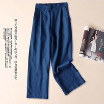 COOREENA별천지 여성바지 린넨 밴딩 일자 통 와이드 봄 여름 바지 팬츠 슬랙스 9부