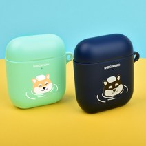 시로앤마로 에어팟 컬러 소프트 케이스 머랭플라워 키링 세트, 후라이시로, 초코쿠키 키링