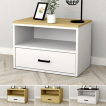 오픈2단거실장 600 티비다이 TV거실장 TV다이, 흰색손잡이, 오크