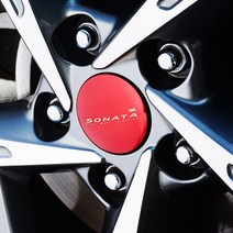 쏘나타 DN8 레터링 휠캡 커버 외부 액세서리 몰딩 파츠 익스테리어 튜닝 용품, C타입-레드(4P)