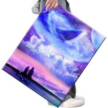 FASEN 액자 보석십자수 캔버스형 DIY 키트 40 x 50 cm, 1세트, FAN82.꿈의 구름바다입니다