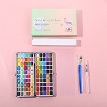 수성 페인트 아티스트용 전문 수채화 세트 휴대용 반짝이 안료 초보자 드로잉 미술 용품 50 색상 90100 색상, 4.100