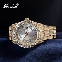 힙합시계 남성용 시계 18k 골드 다이아몬드 아이스 아웃 남성 reloj 남자명품시계