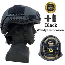 헬멧탄도 ACH 하이 컷 전술 헬멧 PE NIJ IIIA 패스트 웬디의 서스펜션 패드 방탄, 03 Wendy Black_02 L