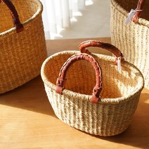 볼가바구니 수납 바구니 피크닉바구니 아프리카바구니 인테리어바구니 자연소재바구니 예쁜바구니 튼튼한바구니, 라지, 1개