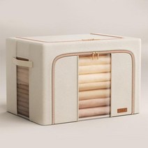 강아지에어탱크 펫 드라이룸 애견 드라이기 패브릭리빙박스 접이식 가죽 의류 보관함 대용량 이불 담요 장난감 옷장 정리 상자, 66L+Leather White
