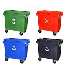 제설함 바퀴형 적사함 청소박스 염화칼슘 모래함, 덮개가있는660리터의위생특수낙하방지블랙풀리