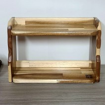 은호공예 원목 수납선반 아카시아2단)벽 인테리어 미니 수납장 100%수제품