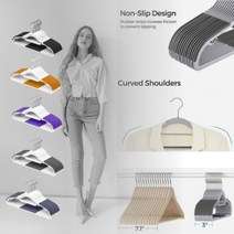 리쎌 공간절약 논슬립 어깨뿔방지 코드 상의 나시 고강도 옷걸이 10ea, 블루 10ea, 10개