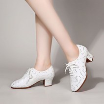 FANSYLI 여성 댄스화 라틴댄스 댄스화 스팽글 통기성 매쉬 스포츠 라틴 구두 스포츠댄스신발 W3F08, 235, 화이트5cm