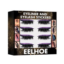 재사용 가능한 반짝이 아이 라이너 속눈썹 스티커 패션 눈 메이크업 섀도우 페이스 고양이 여성용, [06] Purple