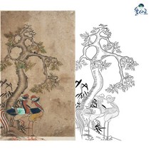 봉황도 4 민화 도안 본그림 민화그리기 본 공모전 취미 원데이클래스 컬러링 수업자료 민화본, 일반용지(얇은 백상지), 중형