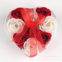 장미꽃비누 팬시 광고 미니선물 판촉 하트 9송이 파티용품 제조업자 2052971611, 레드 _화이트